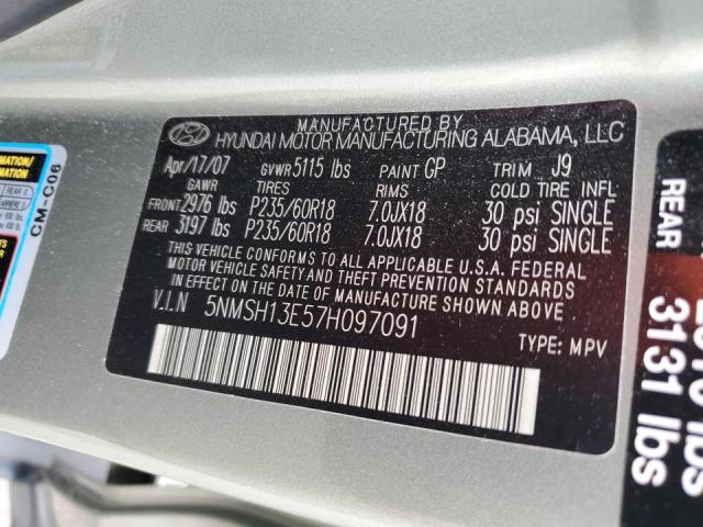 Photo 13 VIN: 5NMSH13E57H097091 - HYUNDAI SANTA FE 