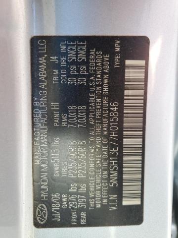 Photo 11 VIN: 5NMSH13E77H015846 - HYUNDAI SANTA FE 