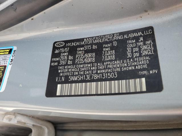 Photo 12 VIN: 5NMSH13E78H131503 - HYUNDAI SANTA FE 