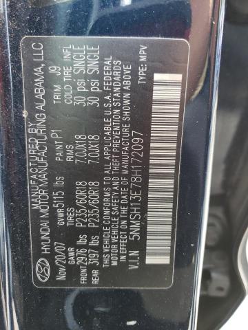 Photo 11 VIN: 5NMSH13E78H172097 - HYUNDAI SANTA FE S 