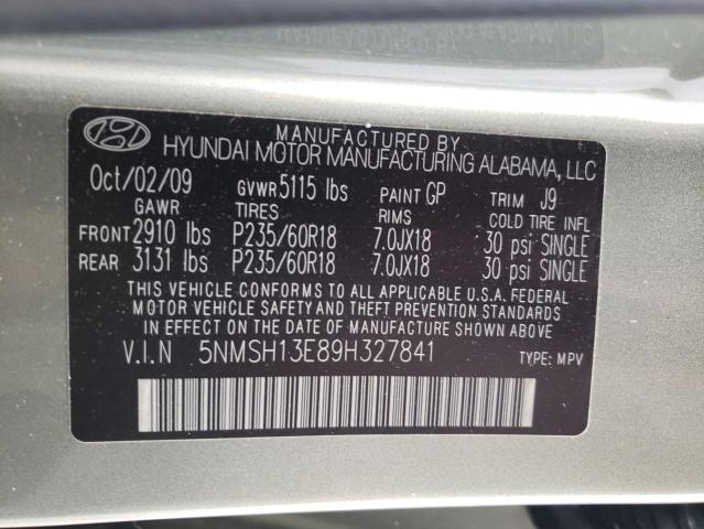 Photo 11 VIN: 5NMSH13E89H327841 - HYUNDAI SANTA FE 