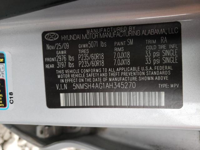 Photo 9 VIN: 5NMSH4AG1AH345270 - HYUNDAI SANTA FE S 