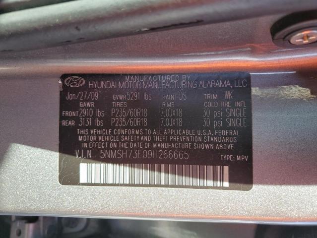 Photo 12 VIN: 5NMSH73E09H266665 - HYUNDAI SANTA FE S 