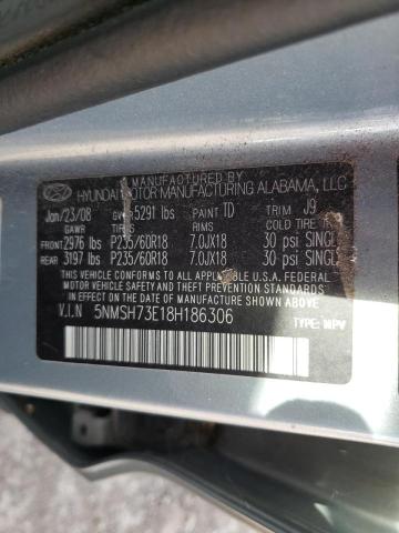 Photo 9 VIN: 5NMSH73E18H186306 - HYUNDAI SANTA FE S 