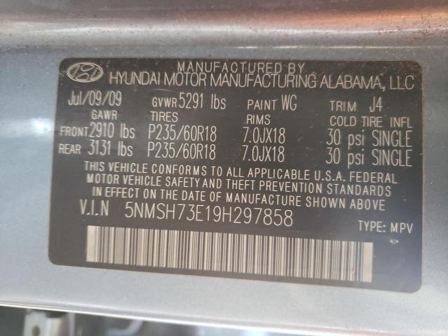 Photo 9 VIN: 5NMSH73E19H297858 - HYUNDAI SANTA FE S 