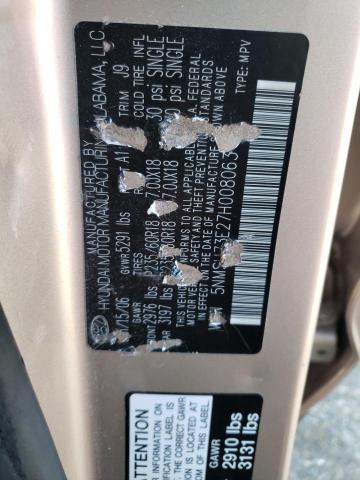 Photo 12 VIN: 5NMSH73E27H008063 - HYUNDAI SANTA FE S 