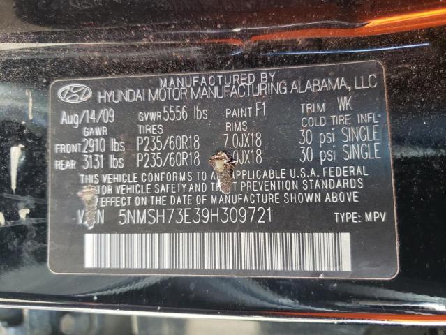 Photo 9 VIN: 5NMSH73E39H309721 - HYUNDAI SANTA FE S 