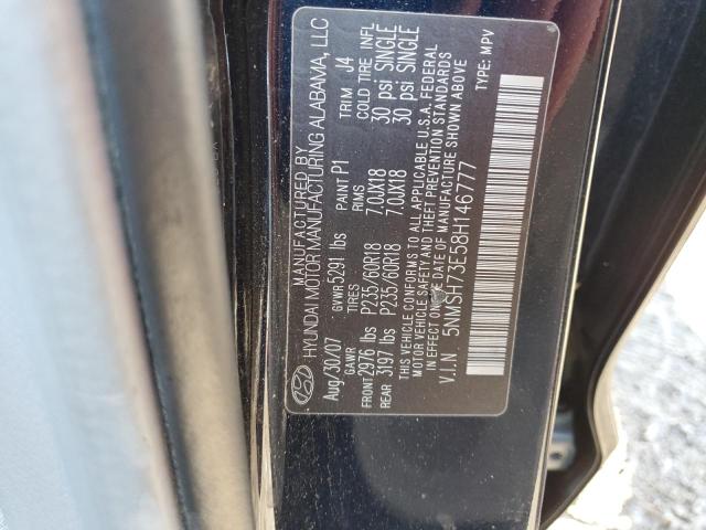 Photo 11 VIN: 5NMSH73E58H146777 - HYUNDAI SANTA FE 