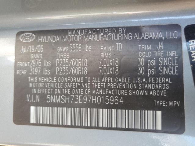 Photo 12 VIN: 5NMSH73E97H015964 - HYUNDAI SANTA FE 