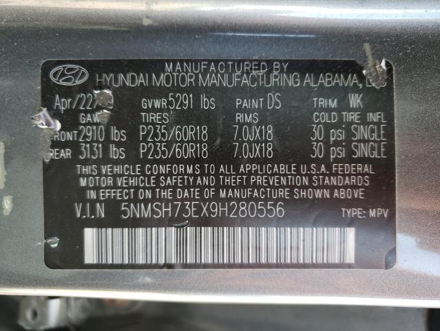 Photo 9 VIN: 5NMSH73EX9H280556 - HYUNDAI SANTA FE S 