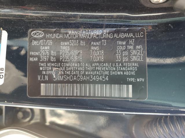 Photo 9 VIN: 5NMSHDAG9AH349454 - HYUNDAI SANTA FE S 