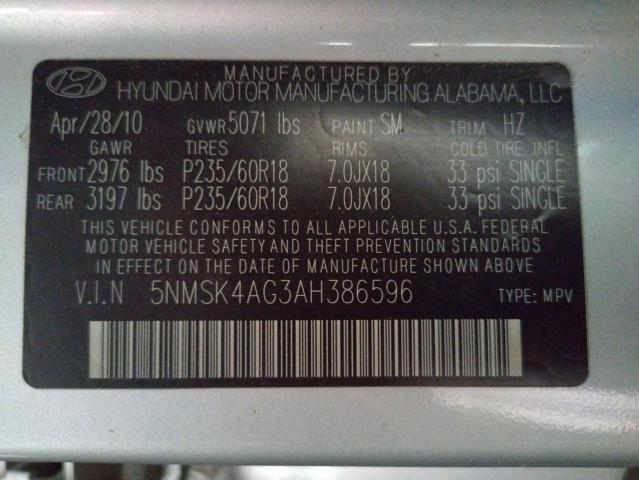 Photo 11 VIN: 5NMSK4AG3AH386596 - HYUNDAI SANTA FE L 