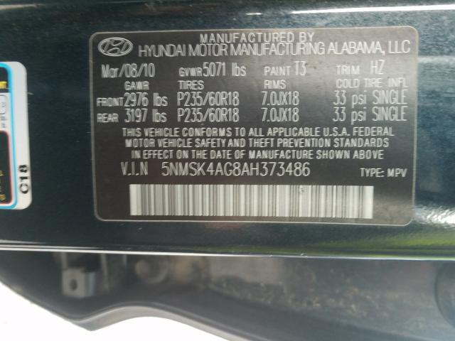 Photo 9 VIN: 5NMSK4AG8AH373486 - HYUNDAI SANTA FE L 