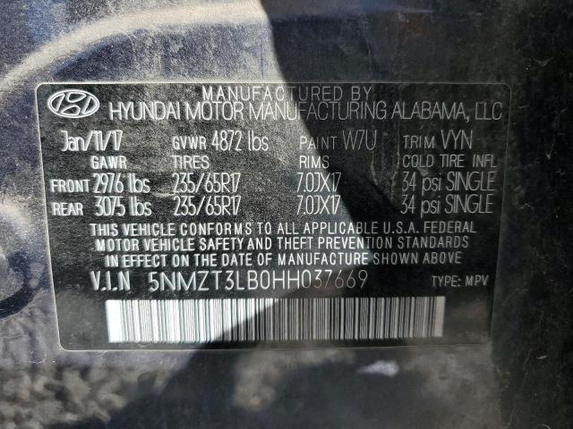 Photo 12 VIN: 5NMZT3LB0HH037669 - HYUNDAI SANTA FE S 