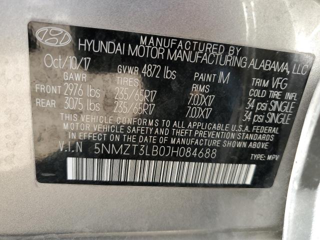 Photo 9 VIN: 5NMZT3LB0JH084688 - HYUNDAI SANTA FE S 