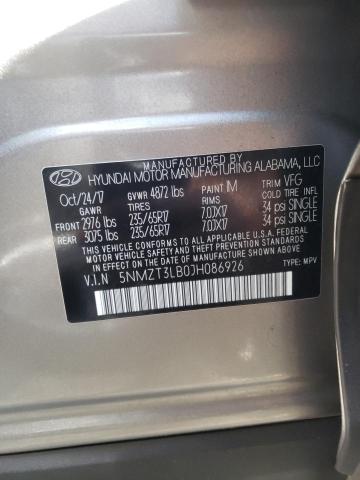 Photo 9 VIN: 5NMZT3LB0JH086926 - HYUNDAI SANTA FE S 