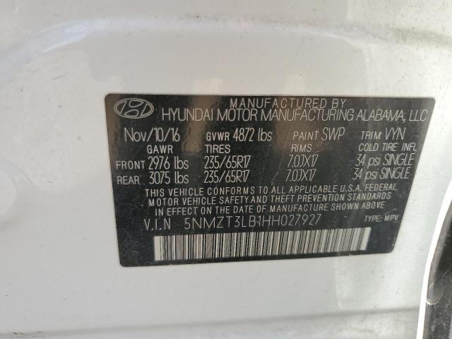 Photo 11 VIN: 5NMZT3LB1HH027927 - HYUNDAI SANTA FE S 