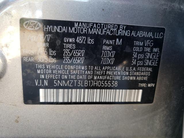 Photo 11 VIN: 5NMZT3LB1JH055538 - HYUNDAI SANTA FE S 