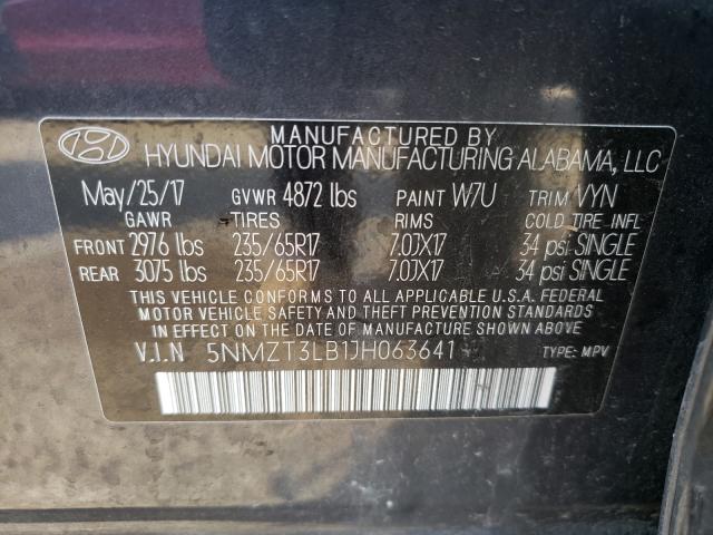 Photo 9 VIN: 5NMZT3LB1JH063641 - HYUNDAI SANTA FE S 