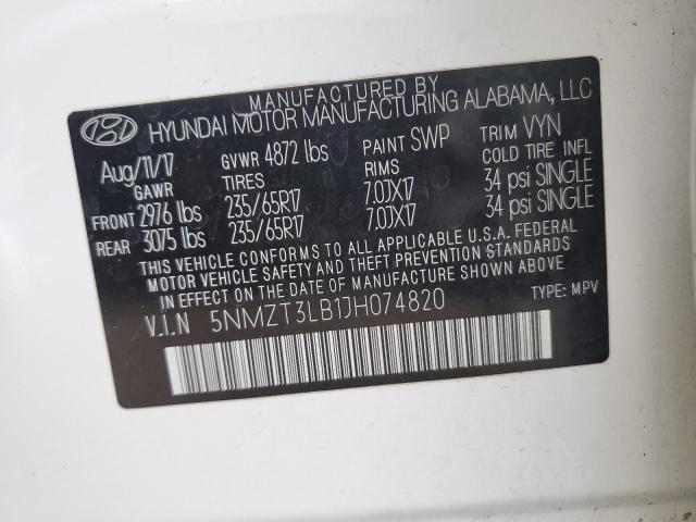 Photo 12 VIN: 5NMZT3LB1JH074820 - HYUNDAI SANTA FE S 