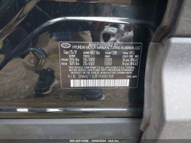 Photo 8 VIN: 5NMZT3LB1JH082108 - HYUNDAI SANTA FE SPORT 