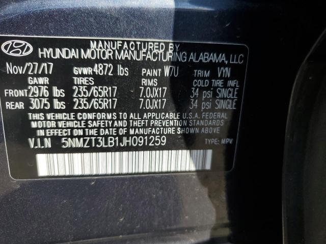 Photo 12 VIN: 5NMZT3LB1JH091259 - HYUNDAI SANTA FE S 