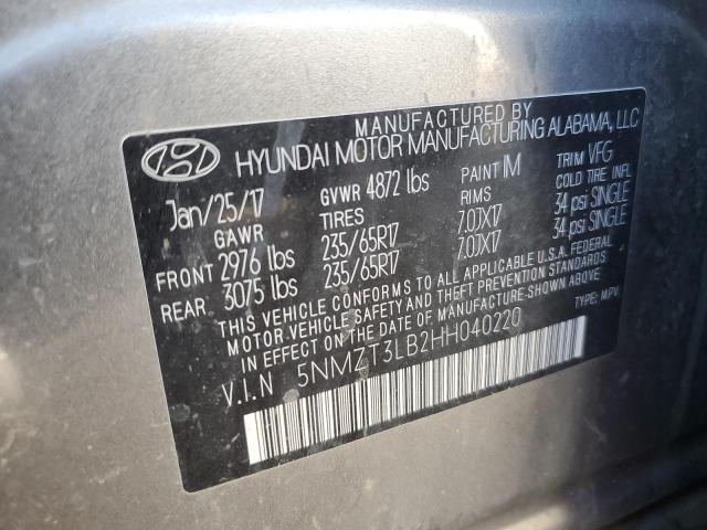 Photo 12 VIN: 5NMZT3LB2HH040220 - HYUNDAI SANTA FE S 