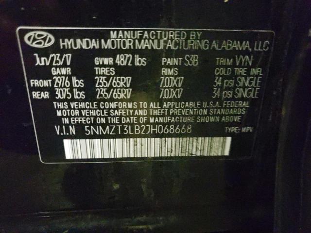 Photo 11 VIN: 5NMZT3LB2JH068668 - HYUNDAI SANTA FE S 