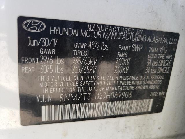 Photo 12 VIN: 5NMZT3LB2JH069903 - HYUNDAI SANTA FE S 