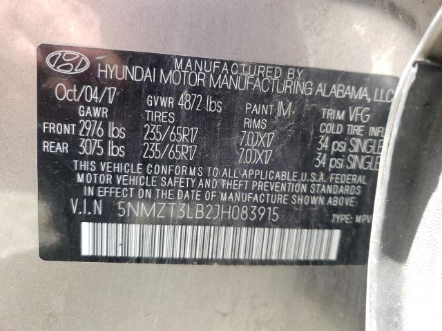 Photo 12 VIN: 5NMZT3LB2JH083915 - HYUNDAI SANTA FE S 