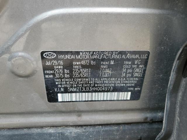 Photo 12 VIN: 5NMZT3LB3HH004973 - HYUNDAI SANTA FE S 