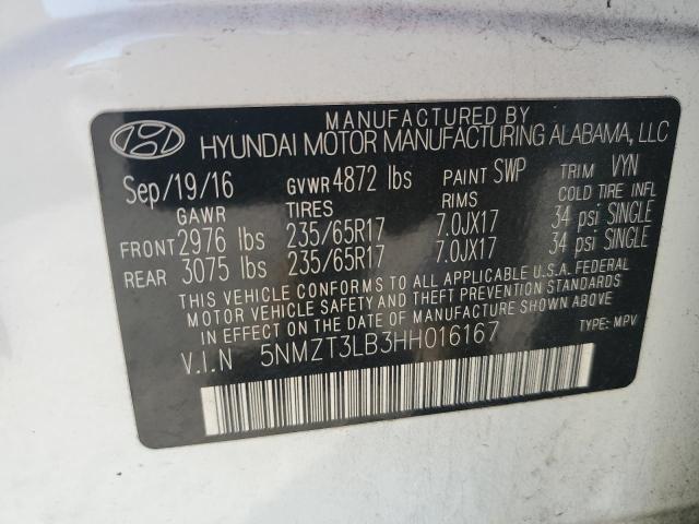 Photo 12 VIN: 5NMZT3LB3HH016167 - HYUNDAI SANTA FE 