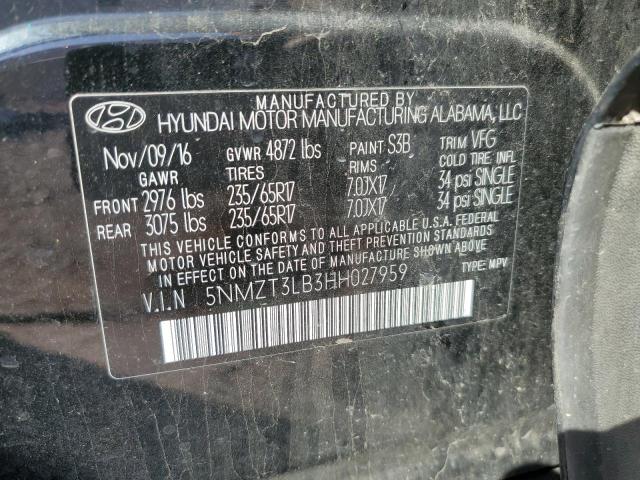 Photo 12 VIN: 5NMZT3LB3HH027959 - HYUNDAI SANTA FE S 