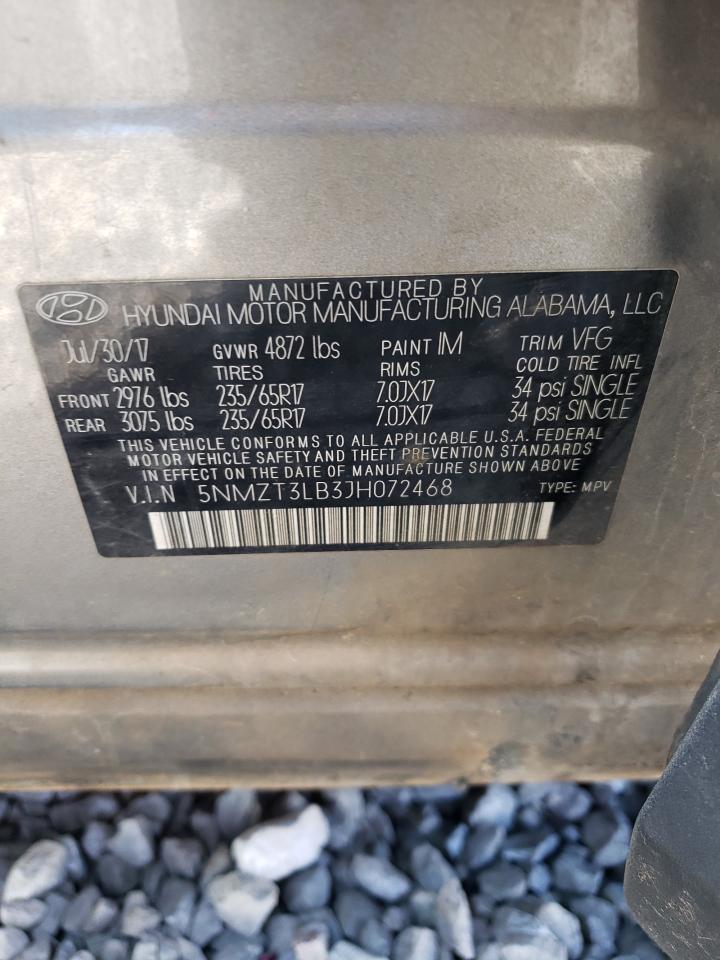 Photo 12 VIN: 5NMZT3LB3JH072468 - HYUNDAI SANTA FE 