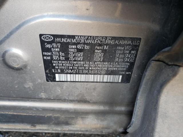 Photo 12 VIN: 5NMZT3LB4JH081230 - HYUNDAI SANTA FE S 