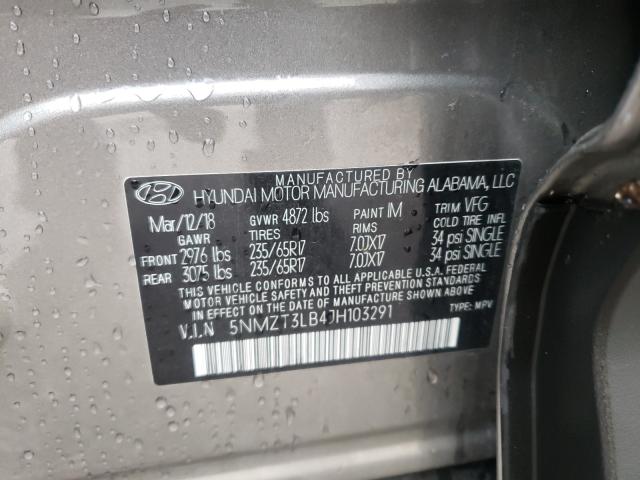 Photo 9 VIN: 5NMZT3LB4JH103291 - HYUNDAI SANTA FE S 