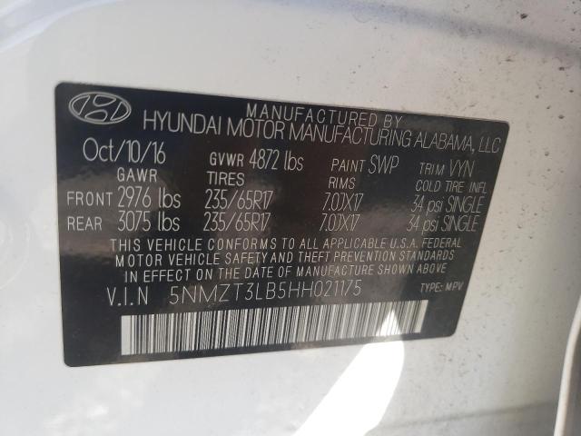 Photo 9 VIN: 5NMZT3LB5HH021175 - HYUNDAI SANTA FE S 