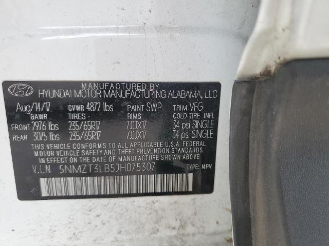 Photo 12 VIN: 5NMZT3LB5JH075307 - HYUNDAI SANTA FE S 