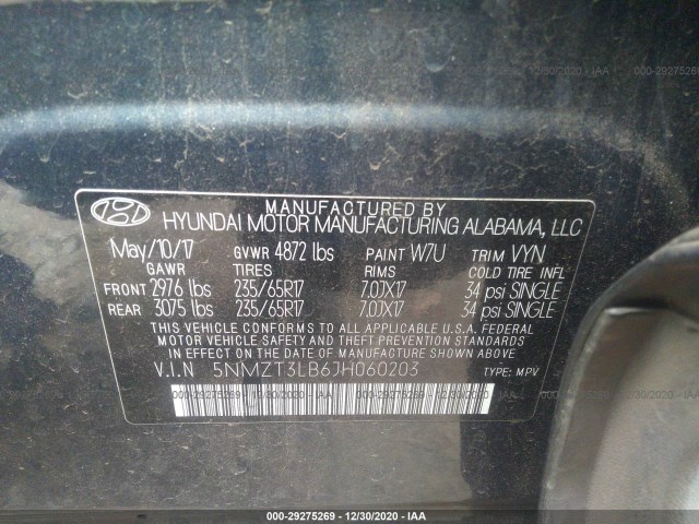 Photo 8 VIN: 5NMZT3LB6JH060203 - HYUNDAI SANTA FE SPORT 