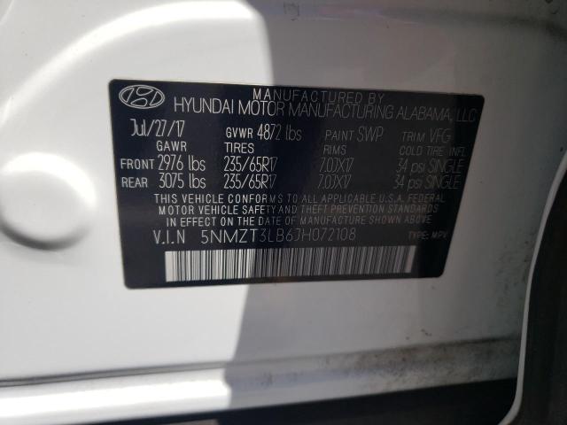 Photo 12 VIN: 5NMZT3LB6JH072108 - HYUNDAI SANTA FE S 