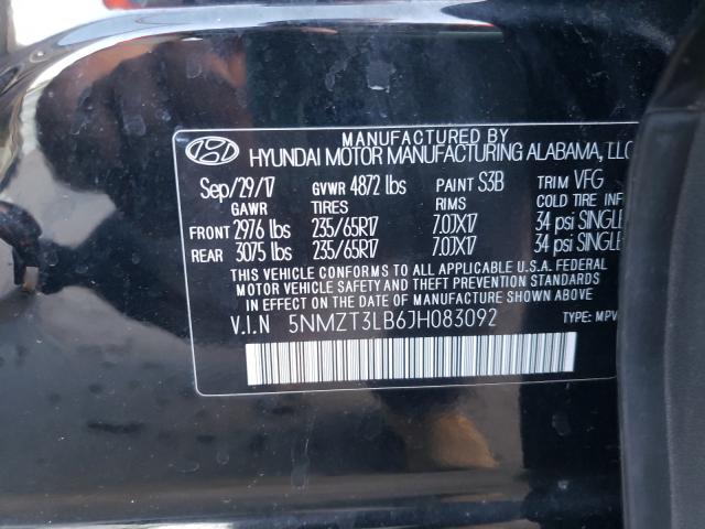 Photo 9 VIN: 5NMZT3LB6JH083092 - HYUNDAI SANTA FE S 