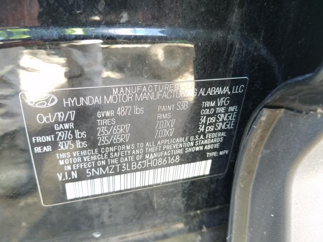 Photo 9 VIN: 5NMZT3LB6JH086168 - HYUNDAI SANTA FE S 