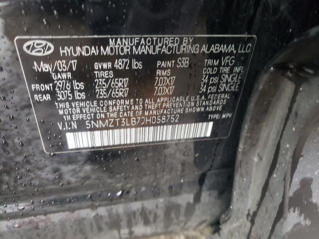 Photo 9 VIN: 5NMZT3LB7JH058752 - HYUNDAI SANTA FE S 