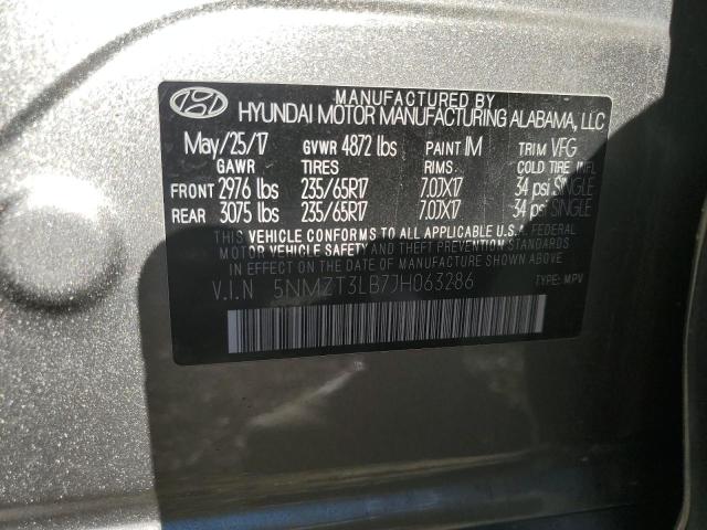 Photo 12 VIN: 5NMZT3LB7JH063286 - HYUNDAI SANTA FE S 