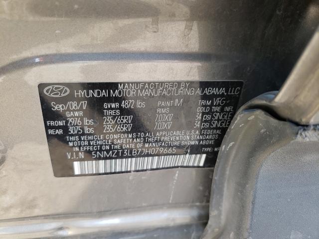 Photo 9 VIN: 5NMZT3LB7JH079665 - HYUNDAI SANTA FE S 