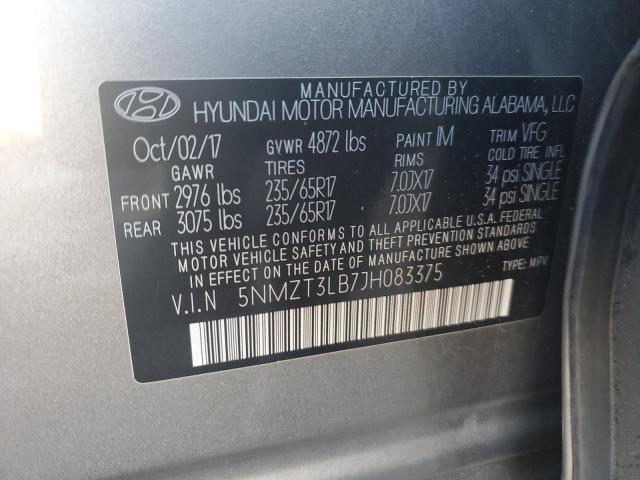 Photo 12 VIN: 5NMZT3LB7JH083375 - HYUNDAI SANTA FE 