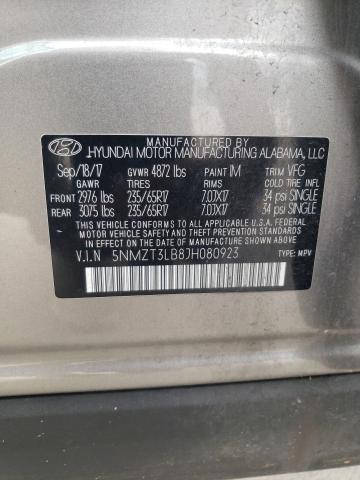 Photo 11 VIN: 5NMZT3LB8JH080923 - HYUNDAI SANTA FE S 