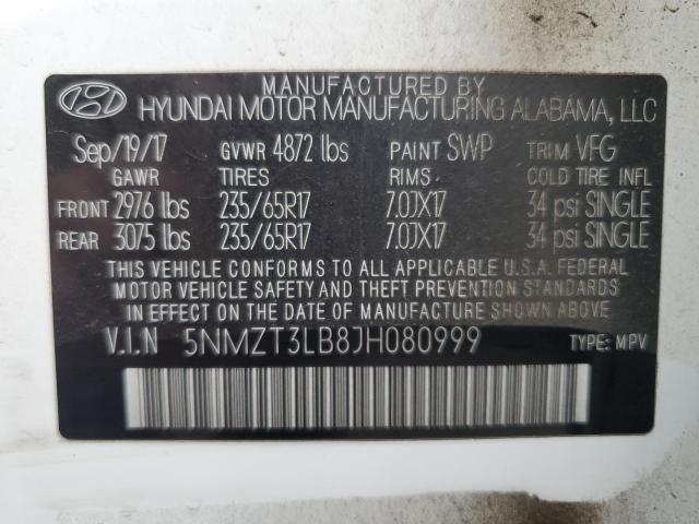 Photo 13 VIN: 5NMZT3LB8JH080999 - HYUNDAI SANTA FE 