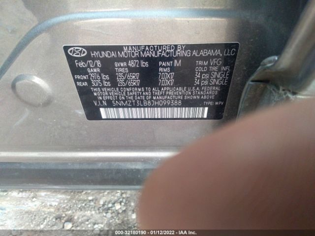 Photo 8 VIN: 5NMZT3LB8JH099388 - HYUNDAI SANTA FE SPORT 