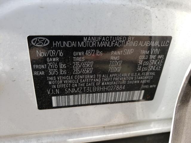 Photo 9 VIN: 5NMZT3LB9HH027884 - HYUNDAI SANTA FE S 